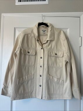 NWOT Velvet Heart Cream Utility Jean Jacket with Snap Front SIZE LARGE